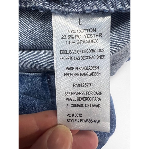 Vintage Bebe Sleeveless Denim Midi Dress Size L Stretch Y2K Western Utility - Picture 8 of 11